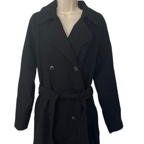 NWT Madewell Double Breasted Trench Coat True Black Size M - Picture 11 of 15